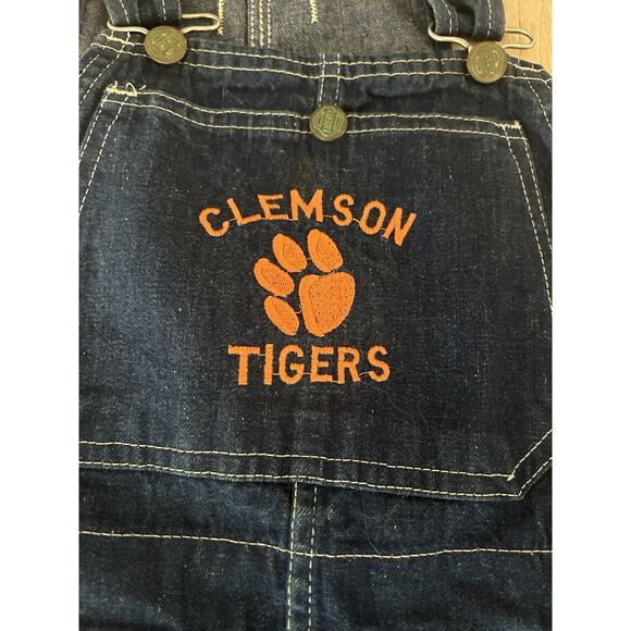 Vintage Clemson Tigers Liberty Youth Size 8 Bib Overalls Denim - Picture 11 of 11